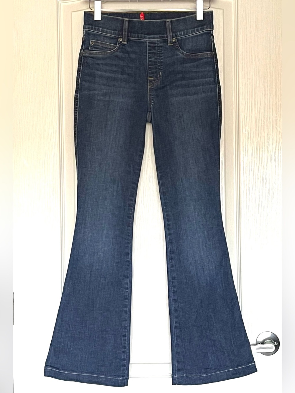 SPANX EveryWear Pull-On Flare Jeans XS Midnight Shade Tummy Control Sculpting